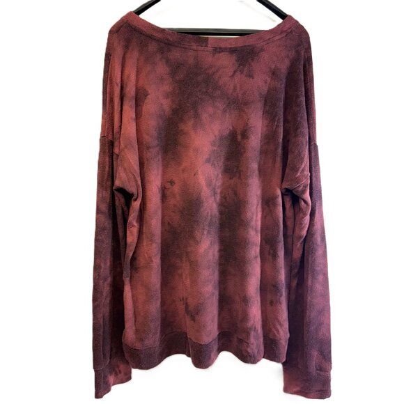 Women’s XXL Tie-Dye Sweater-Fall – Maroon/Burgundy, Lightweight, Plus Size - Picture 2 of 6